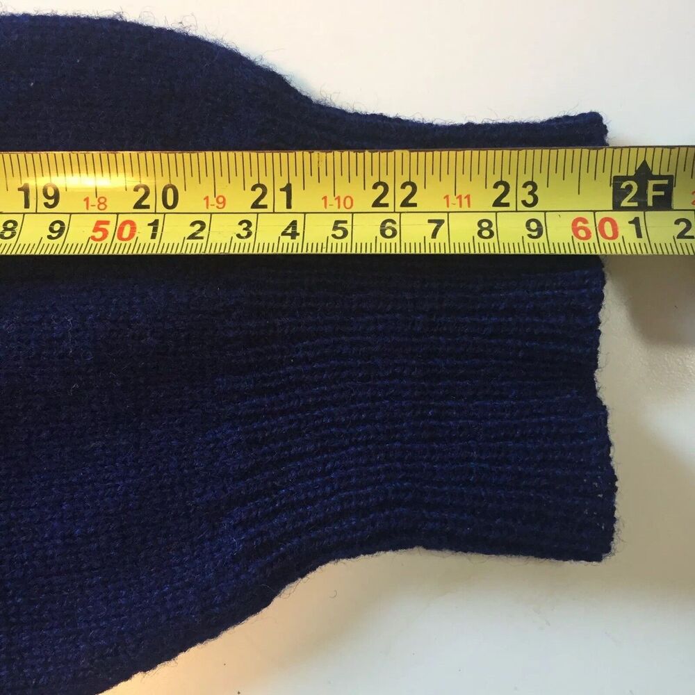 Eddie Bauer Vtg Argyle Sweater Shetland Wool Blue XL Mens Golf Preppy Academia - Picture 7 of 12